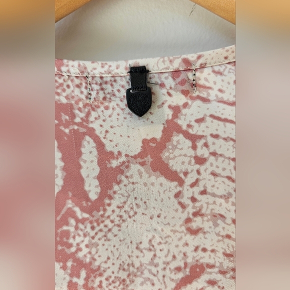 RUDSAK Selena Blouse Animal Print Snake Phyton Terracotta Pearl Wrap Leather L M - Picture 12 of 12